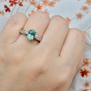 Paraiba Tourmaline & Diamond 18CT White Gold Engagement Ring