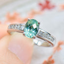 Paraiba Tourmaline & Diamond 18CT White Gold Engagement Ring
