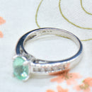 Paraiba Tourmaline & Diamond 18CT White Gold Engagement Ring