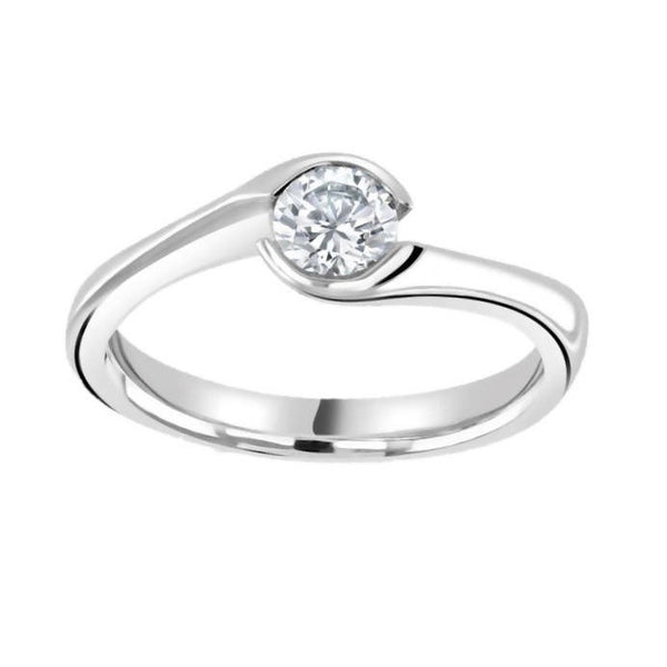 Solitaire Diamond Twist Ring