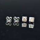 Vintage 18CT White Gold Solitaire Diamond Stud Earrings