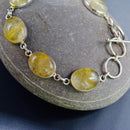 Golden Rutilated Quartz Sterling Silver Bracelet