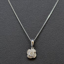 Diamond Cluster Flower 9CT White Gold Pendant and Necklace Set