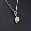 Diamond Cluster Flower 9CT White Gold Pendant and Necklace Set