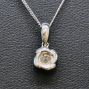 Diamond Cluster Flower 9CT White Gold Pendant and Necklace Set