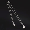 Diamond Cluster Flower 9CT White Gold Pendant and Necklace Set