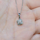 Diamond Cluster Flower 9CT White Gold Pendant and Necklace Set