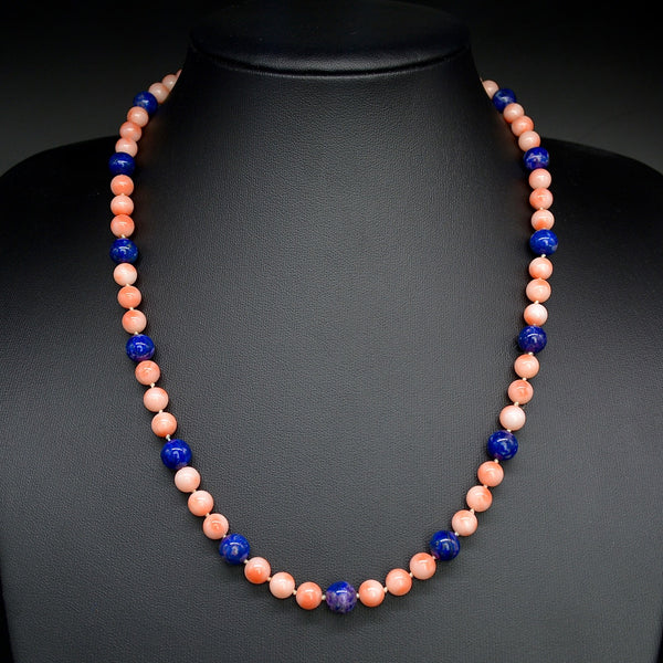 Vintage Coral & Lapis Lazuli Necklace
