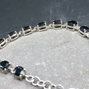 Natural Black Spinel Brilliant Tennis Silver Bracelet