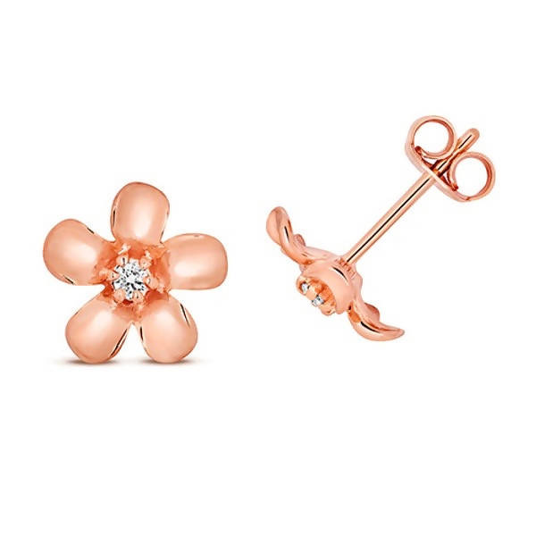 daisy diamond earrings in rose gold