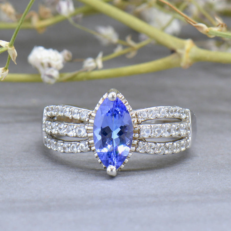Silver tanzanite deals ring