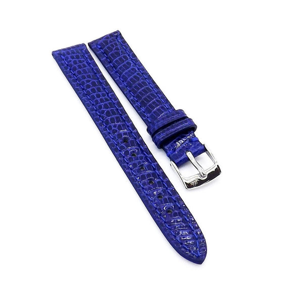 Ladies 14mm Blue Genuine Lizard Watch Strap