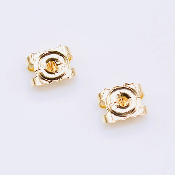 Strong quality large 9ct gold butterfly earrings backs