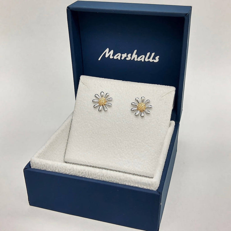 mothers day gift daisy silver earrings