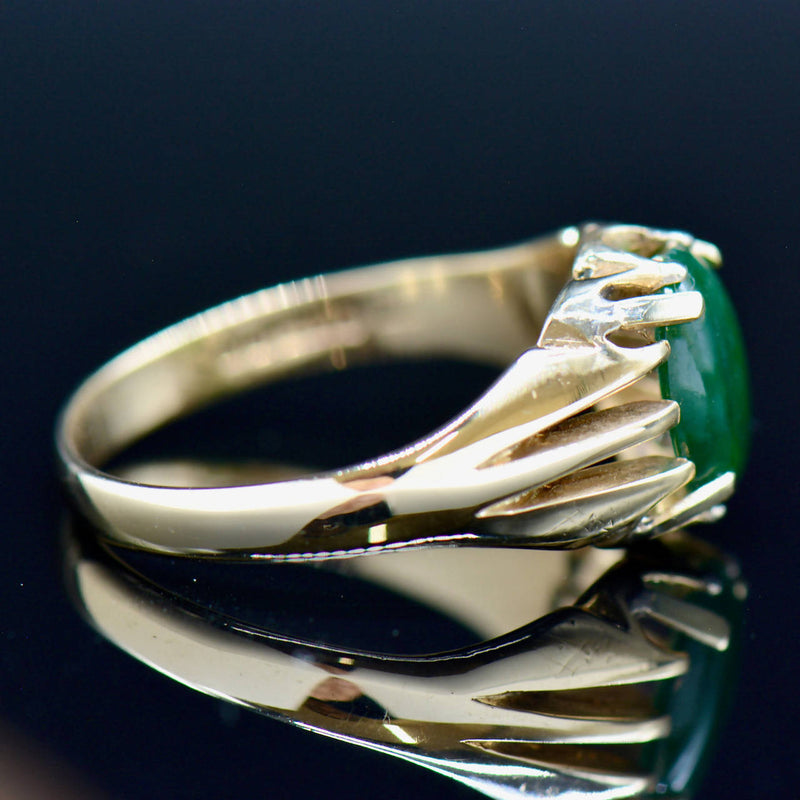 Vintage 9CT Gold Jade Signet Ring