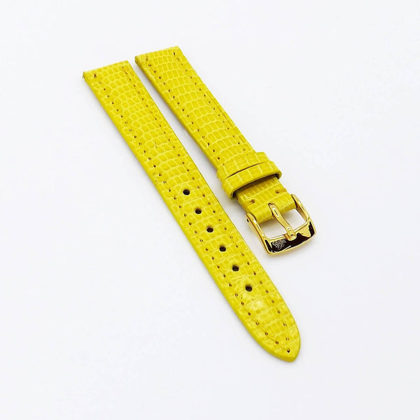 Ladies 14mm Yellow Genuine Lizard Watch Strap